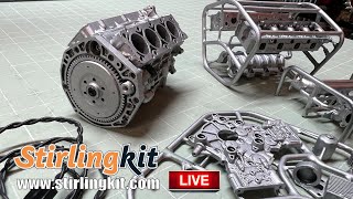 Stirling Kit LIVE  Build a Working V8 Engine [upl. by Devora]