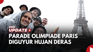 Parade Atlet Olimpiade Paris 2024 Diwarnai Hujan Deras [upl. by Kentiga]