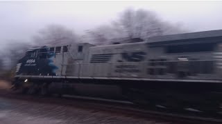 NS Chicago line Railroad Crossing Riley St Kendallville Indiana NS 4004 [upl. by Nyltak]