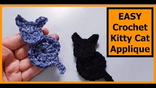 Crochet Kitty Cat Applique  SS116 [upl. by Airad193]