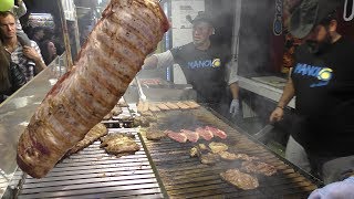 Huge Grill of Beef and Sausages from Argentina Italy Street Food Festival [upl. by Neelia]