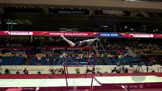 WINTHER Emilie DEN  2018 Artistic Worlds Doha QAT  Qualifications Uneven Bars [upl. by Aphrodite]