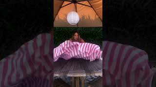 Elegant Outdoor Table Setting with Linen Striped Tablecloths amp Napkins shortvideo shorts [upl. by Sanoj]