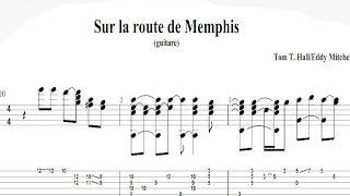 SUR LA ROUTE DE MEMPHIS EDDY MITCHELTAB guitar fingerstyle [upl. by Ahsiuqal]