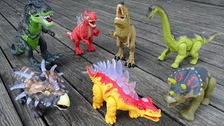 Dinosaur Walking Tyrannosaurus Rex Triceratops Spinosaurus  Dinosaurs Toys Collection For kids [upl. by Narayan315]