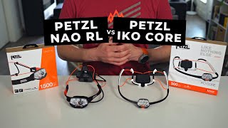 Petzl Nao RL vs Petzl IKO Core Headlamp Review [upl. by Atilahs]