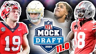 2024 NFL First Round Mock Draft For All 32 Picks 110 W Trades Two Weeks From the Draft [upl. by Maritsa57]