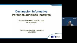 Charla Virtual Declaración Informativa de las personas jurídicas inactivas D 195 [upl. by Yeltihw198]