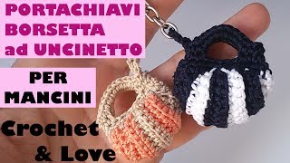 Tutorial miniborsetta portachiavi ad uncinetto per MANCINI [upl. by Anders726]