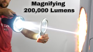 Magnifying The Worlds Brightest Flashlight 200000 Lumens [upl. by Eittod]