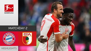 Two Goals by Kane Secure Win  FC Bayern  Augsburg 31  Highlights  Matchday 2 – Bundesliga [upl. by Maltzman]