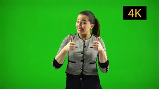 Woman Laughing and Pointing Finger Green Screen  Free 4K No Copyright Stock Free Video [upl. by Ruttger]