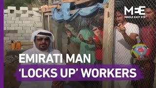 UAE man holds Indian workers in cage [upl. by Benny]