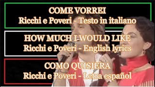 Come vorrei  Ricchi e Poveri 1981 Letra Español English Lyrics [upl. by Anilatsyrc735]