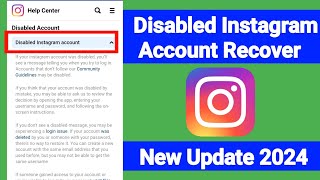 How To Recover Disabled Instagram Account  New Method 2024 [upl. by Maudie420]