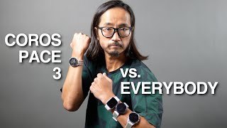 Coros Pace 3 vs Garmin 255 Apple Watch SE Polar Pace Pro and Coros Pace 2 [upl. by Chandra879]