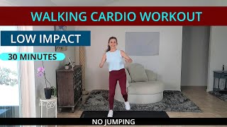 30 MINUTE WALKING CARDIO WORKOUT  NO JUMPING [upl. by Llenyaj]