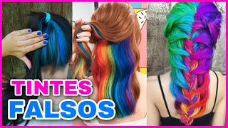 7 IDEAS PARA HACER TINTE DE CABELLO FALSO en Casa y que parezca REAL  NatyGloss [upl. by Gibby103]