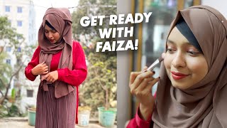 Get Ready With Me  Makeup amp Hijab Tutorial by FAIZA  Valentine Special [upl. by Renzo]