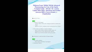 NR566  NR 566 MIDTERM EXAMLatest 2024  2026 Advanced Pharmacology for Care of the Family [upl. by Ardnek]