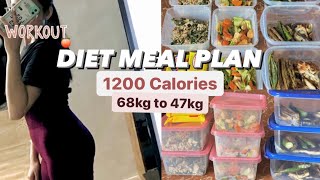 Diet Meal Plan w 1200 calories for weightloss Low calorie amp Low budget  TriVlogs  Philippines [upl. by Jonell]