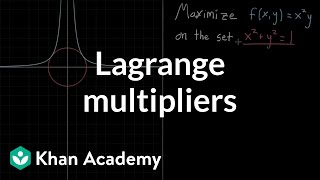 Lagrange multipliers using tangency to solve constrained optimization [upl. by Refinney934]