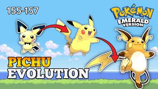 Pokemon Emerald  How To Evolve Pichu Into Pikachu And Raichu  Hoenn Pokedex [upl. by Neenaj]