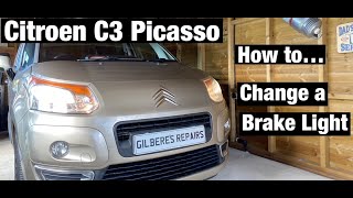 Citroen C3 Picasso brake light bulb replacement [upl. by Gord376]