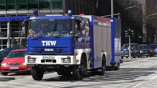 Brand in Hausfassade GKW 2 der 2 Bergung Anhänger quotschwere Bergungquot THW Hamburg Nord [upl. by Airoled]