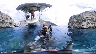 Scuba Diving with a 360 Camera at Ascension Island Sailing Vessel Delos [upl. by Aneeras]