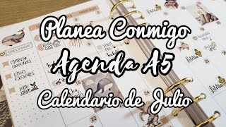 Calendario de Julio en mi Agenda A5  Miss Planner [upl. by Nayd]