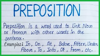 Preposition in english Grammar Examples of Preposition definition of preposition [upl. by Arrek876]