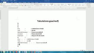 Word comment aligner des données à laide de tabulations gauches 23 [upl. by Renferd331]