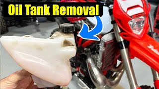 Oil Tank Removal on a Beta 2 Stroke RR Motorcycle Oil Injection Delete  3 Seas Recreation [upl. by Surtemed]