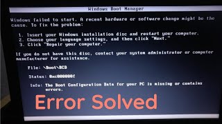 Windows failed to start A recent hardware or software change might be the cause [upl. by Atinrahc]