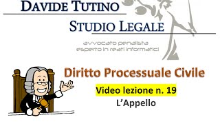 Diritto processuale civile  Video Lezione n19 L appello [upl. by Brezin622]