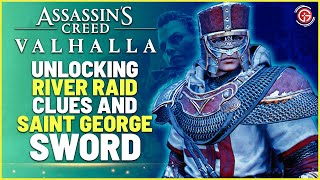 Find Saint George’s Sword Location  AC Valhalla River Raid Map Clues [upl. by Aenat922]