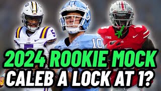 2024 NFL Dynasty Fantasy Football Rookie Mock Draft 2Ish Rounds  FantasyFootball [upl. by Yelrah387]