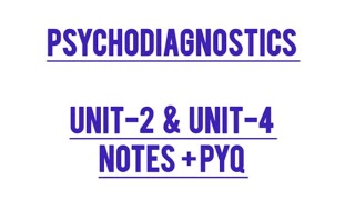 Psychodiagnostics sem3 MA Psychology PYQ  Notes  bhupsychology [upl. by Romano]