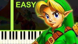 THE LEGEND OF ZELDA OCARINA OF TIME THEME  EASY Piano Tutorial [upl. by Karolyn]