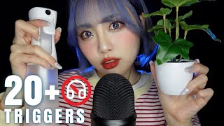 【ASMR】イヤホンが壊れた人向け！20種類のゾクゾクする音😪｜20＋Triggers [upl. by Manville]