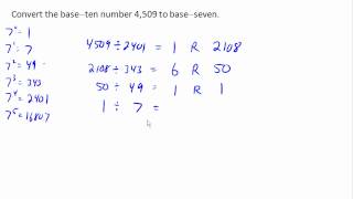 Converting base 10 to base 7 using remainder [upl. by Shamma]