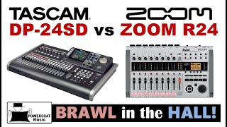 Tascam DP24SD Digital Portastudio vs ZOOM R24 [upl. by Edvard]