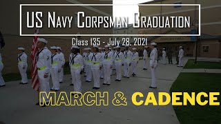 US Navy Hospital Corpsman ASchool Graduation  Cadence amp Marching  HM Class 135  4K [upl. by Engapmahc]