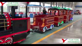 Amusement Park Electric Mini Express Kids Ride Mini Tourist Wattman Mall Trackless Train 郑州悦童 新款无轨火车 [upl. by Kristianson]