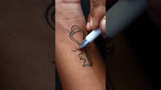 Amazing key trick tattoo idea for making tattoo 😱😱😱 [upl. by Opiak]