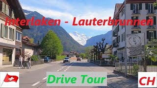 Switzerland Driving tour Interlaken to Lauterbrunnen [upl. by Aifos]