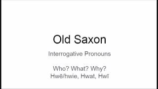 Old Saxon Interrogative Pronouns Who What Why [upl. by Netsew]