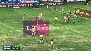 Semi Radradra makes NRL history for Parramatta Eels [upl. by Shirah]