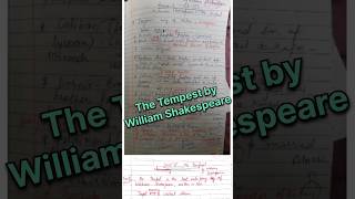 The Tempest by William Shakespeare Summary Notes ✍️viral thetempest notes summary shortvideo [upl. by Naot138]